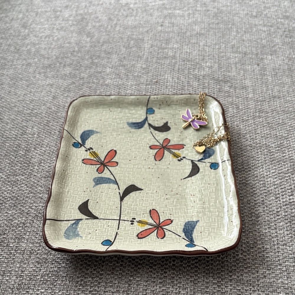 Charming Floral Design Rectangular Plate - Picture 2 of 4
